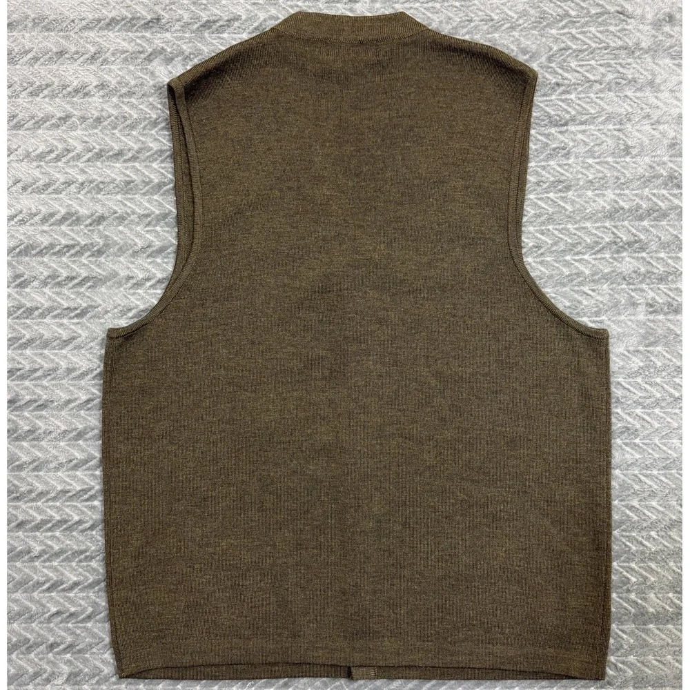 Vtg Banana Republic Merino Wool Cardigan Sweater Vest Men XL Grandpa Preppy USA